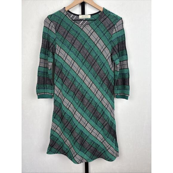 Anthropologie Aldo Martins Plaid Mohair Wool Sweater Dress Womens XS Chic Office - Picture 2 of 13